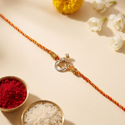 Dual Tone Om Mini Ganesha Rakhi For Kids