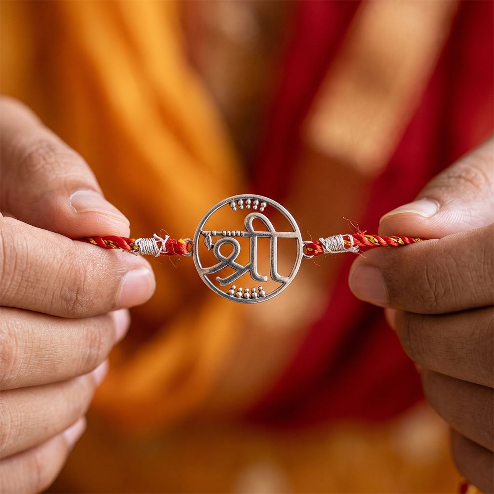 Silver Heavenly Shree Rakhi