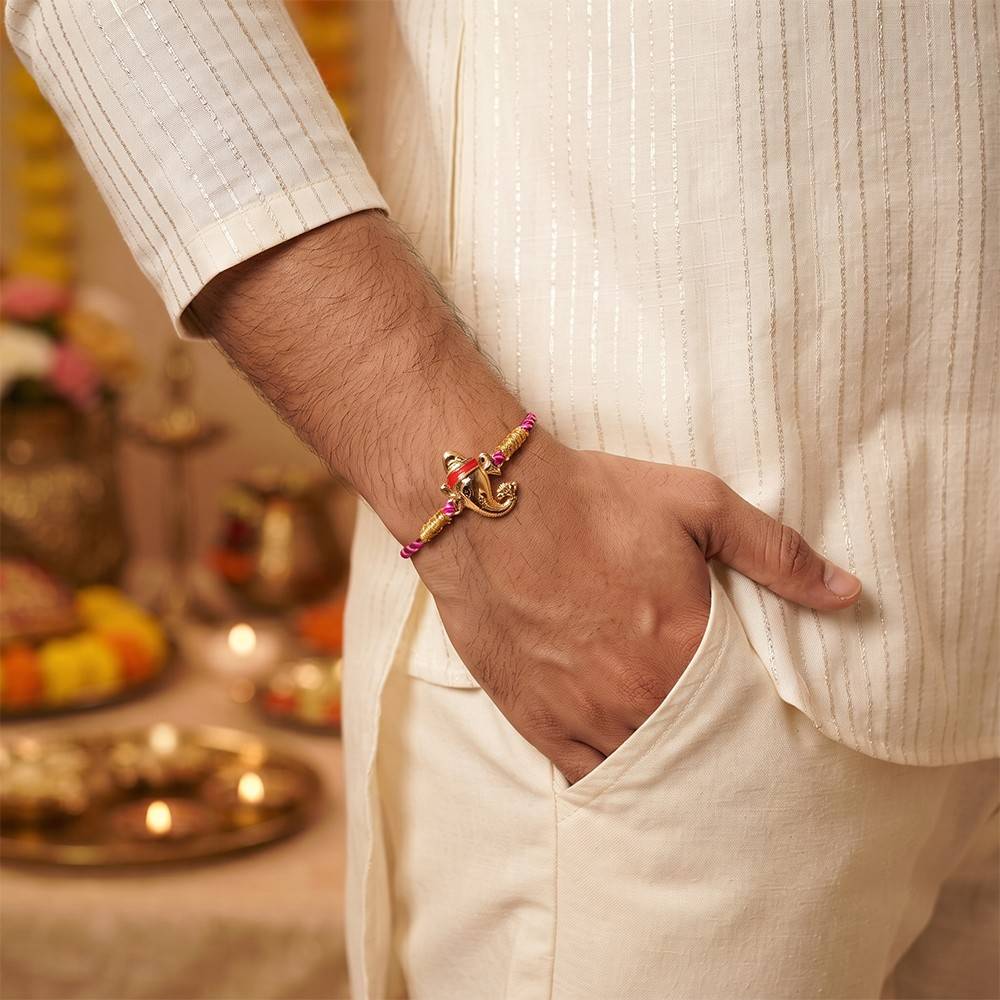 Golden Bala Ganpati Rakhi