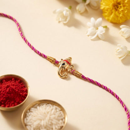 Golden Bala Ganpati Rakhi