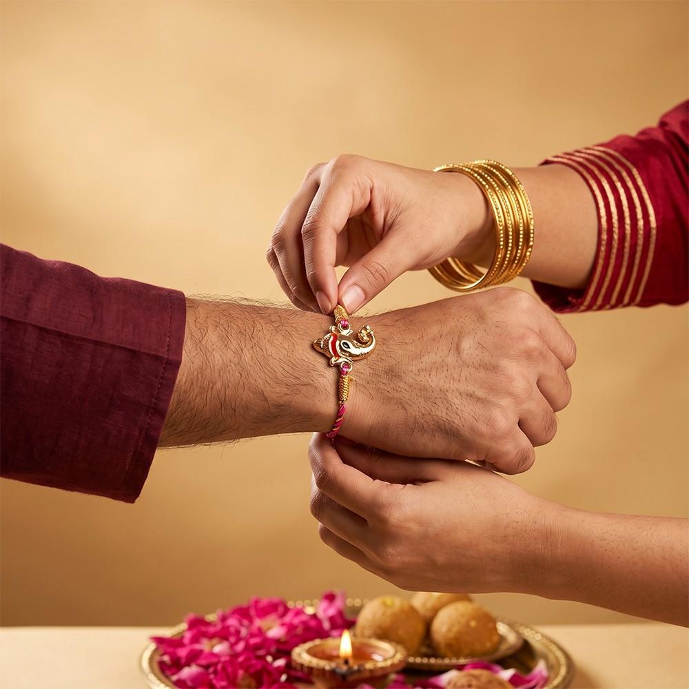 Golden Bala Ganpati Rakhi