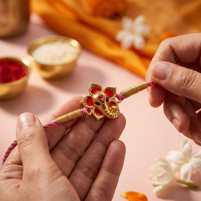 Golden Lord Ganesha Rakhi
