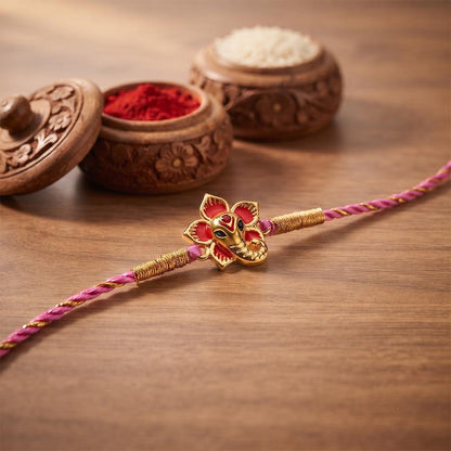 Golden Lord Ganesha Rakhi