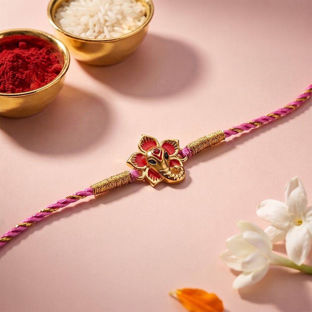 Golden Lord Ganesha Rakhi