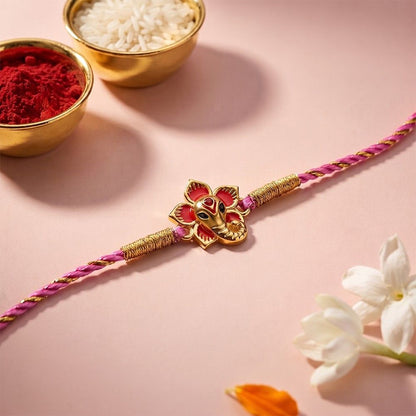 Golden Lord Ganesha Rakhi