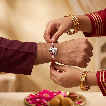 Silver Shankh Ganpati Rakhi