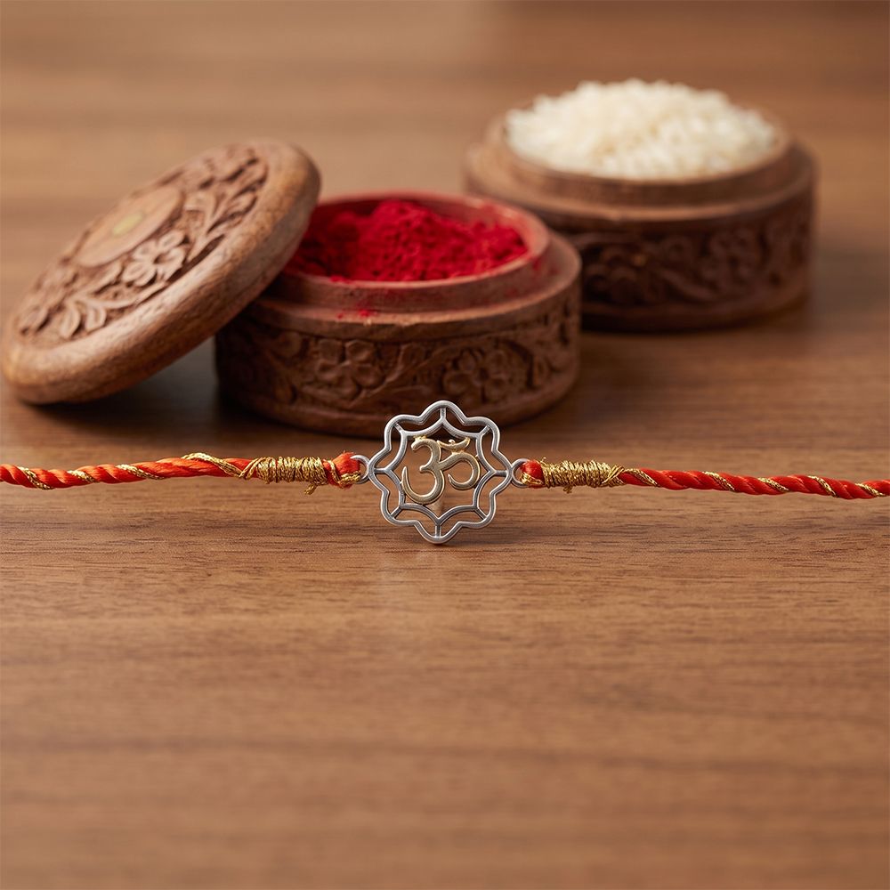Silver Protected OM Rakhi