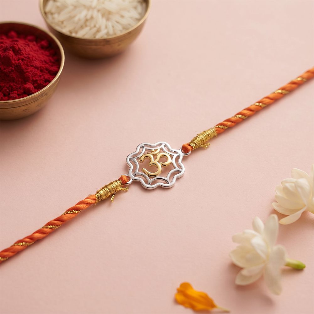 Silver Protected OM Rakhi