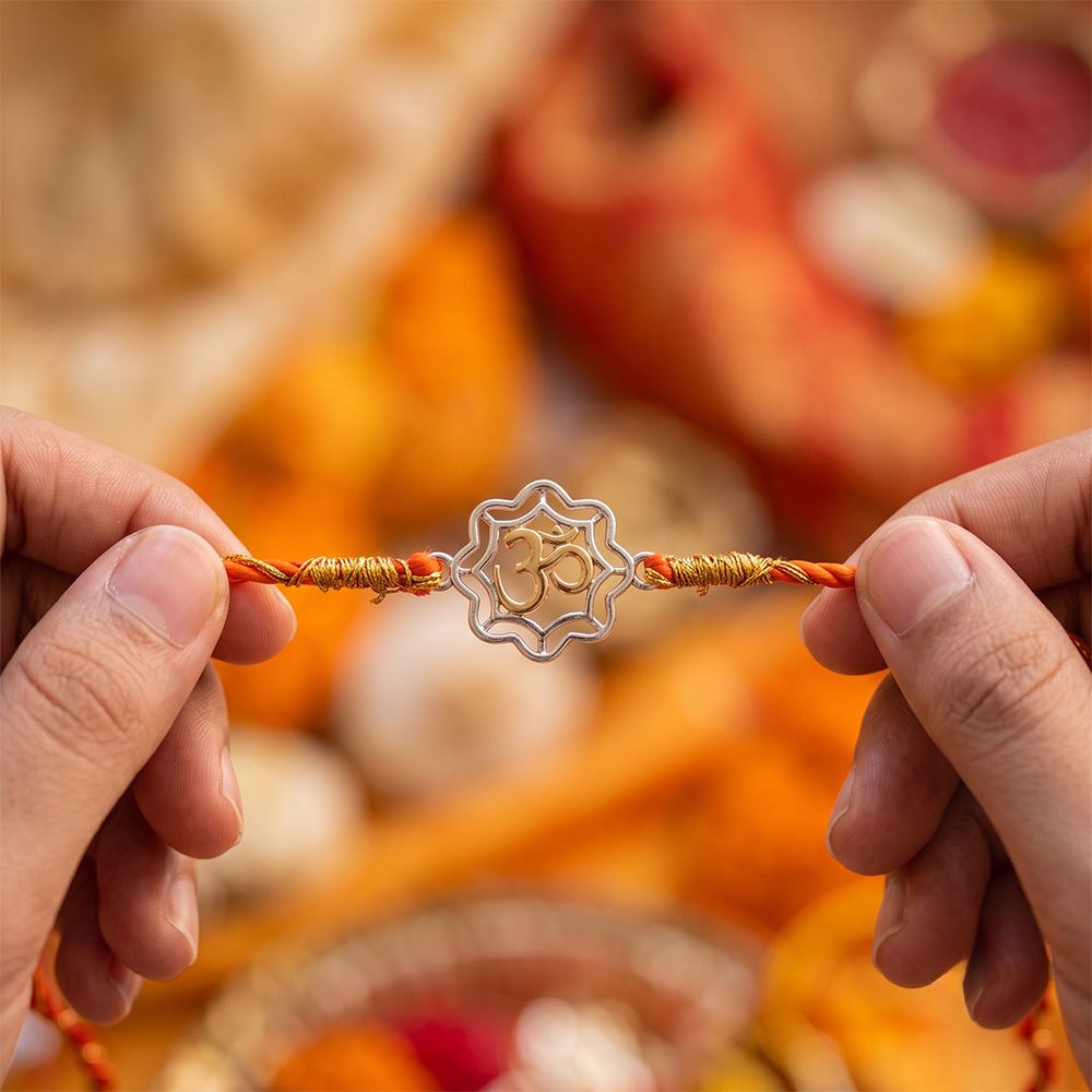 Silver Protected OM Rakhi