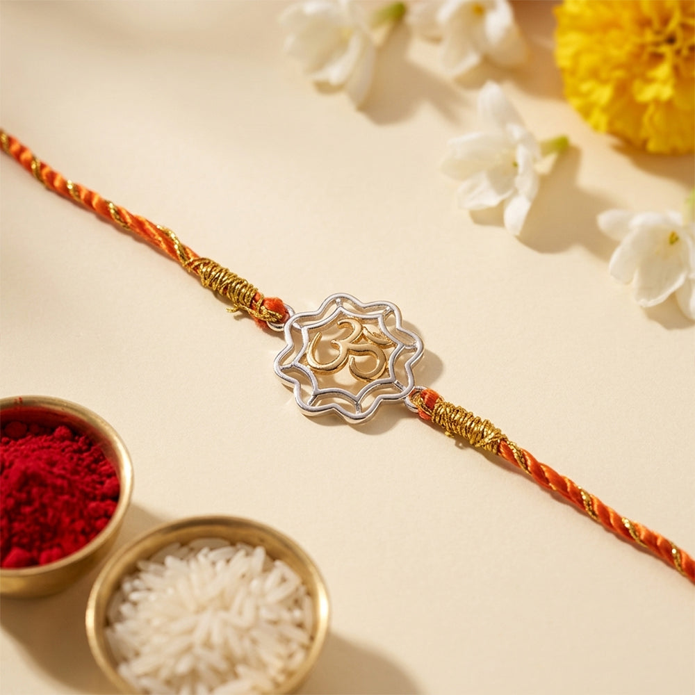 Silver Protected OM Rakhi
