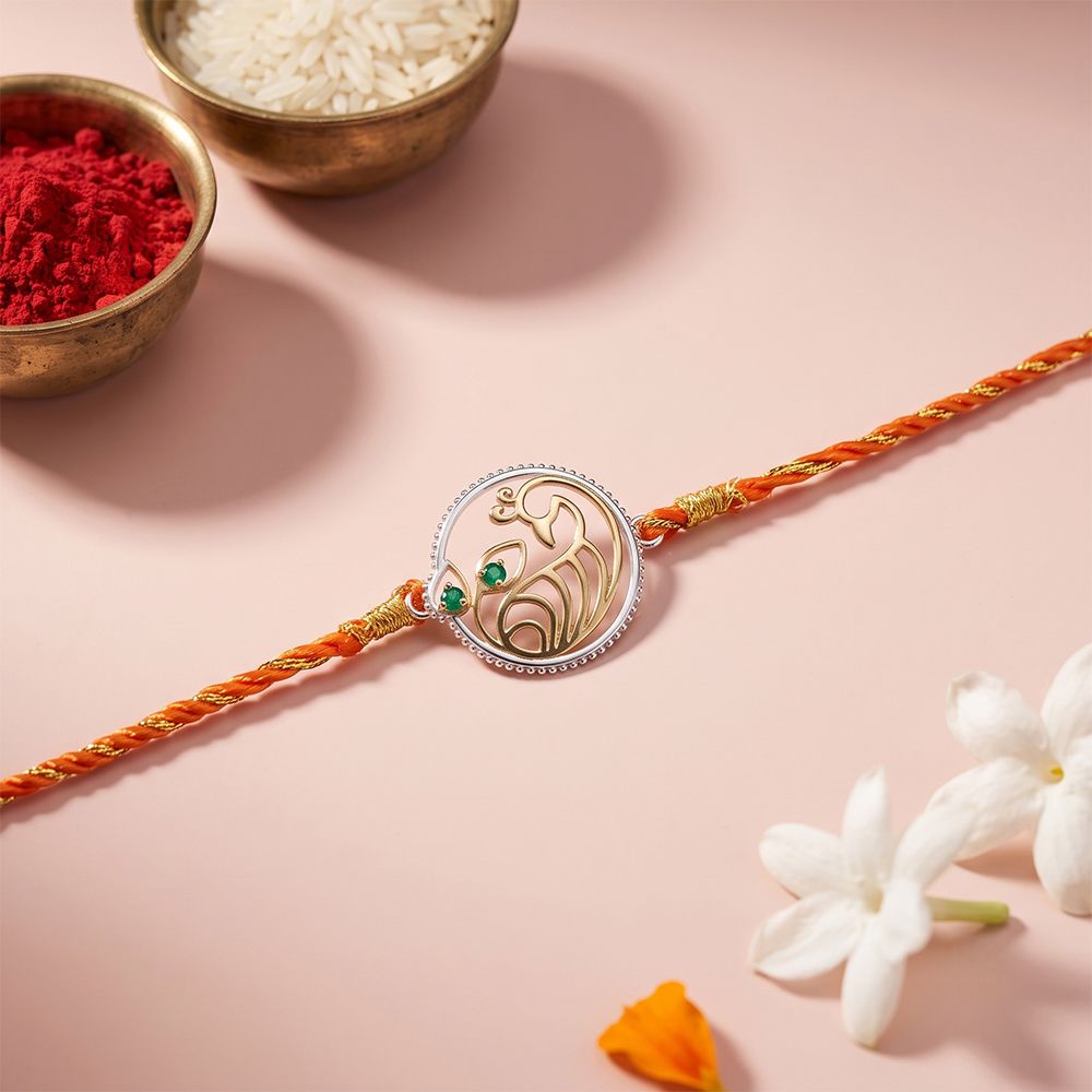 Dual Tone Heritage Emerald Rakhi