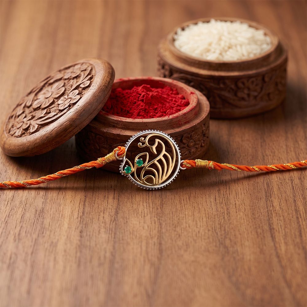 Dual Tone Heritage Emerald Rakhi