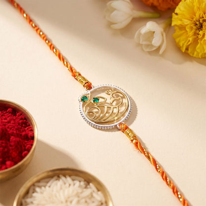Dual Tone Heritage Emerald Rakhi