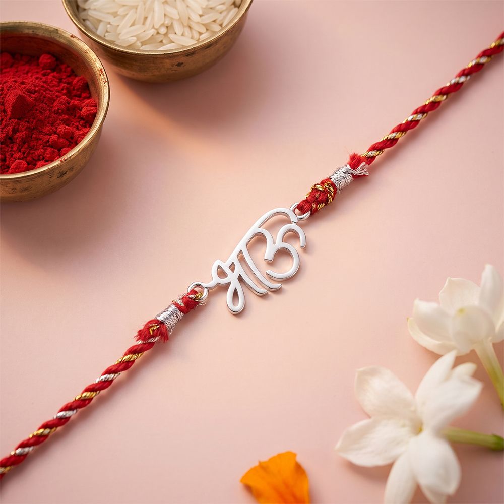 Silver BHAU (brother) Rakhi