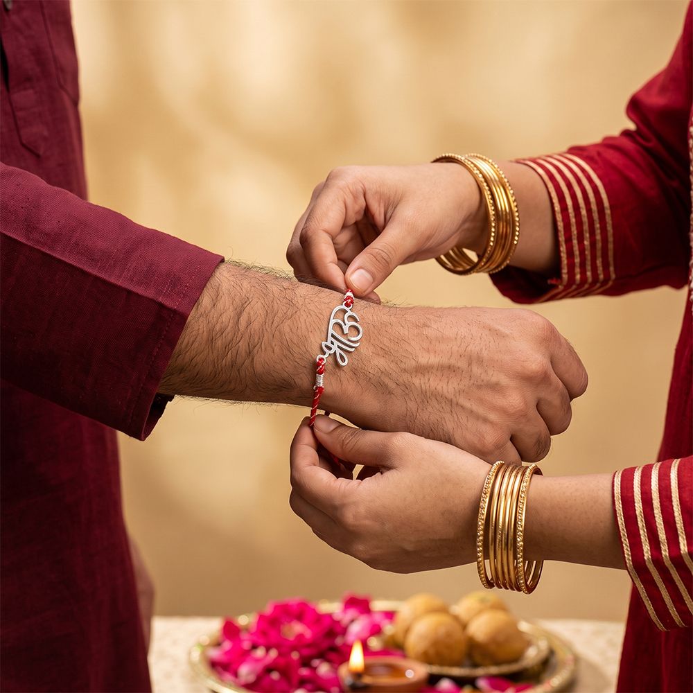 Silver BHAU (brother) Rakhi