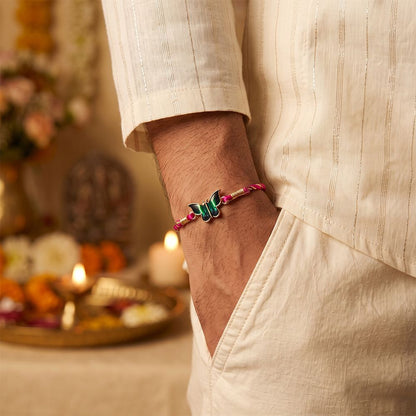 Silver Butterfly Stylish Rakhi For Kids