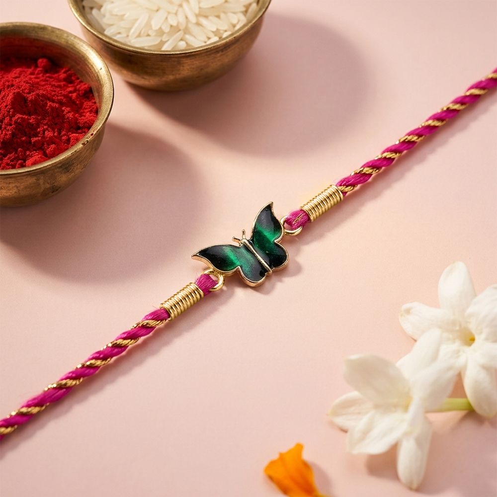 Silver Butterfly Stylish Rakhi For Kids