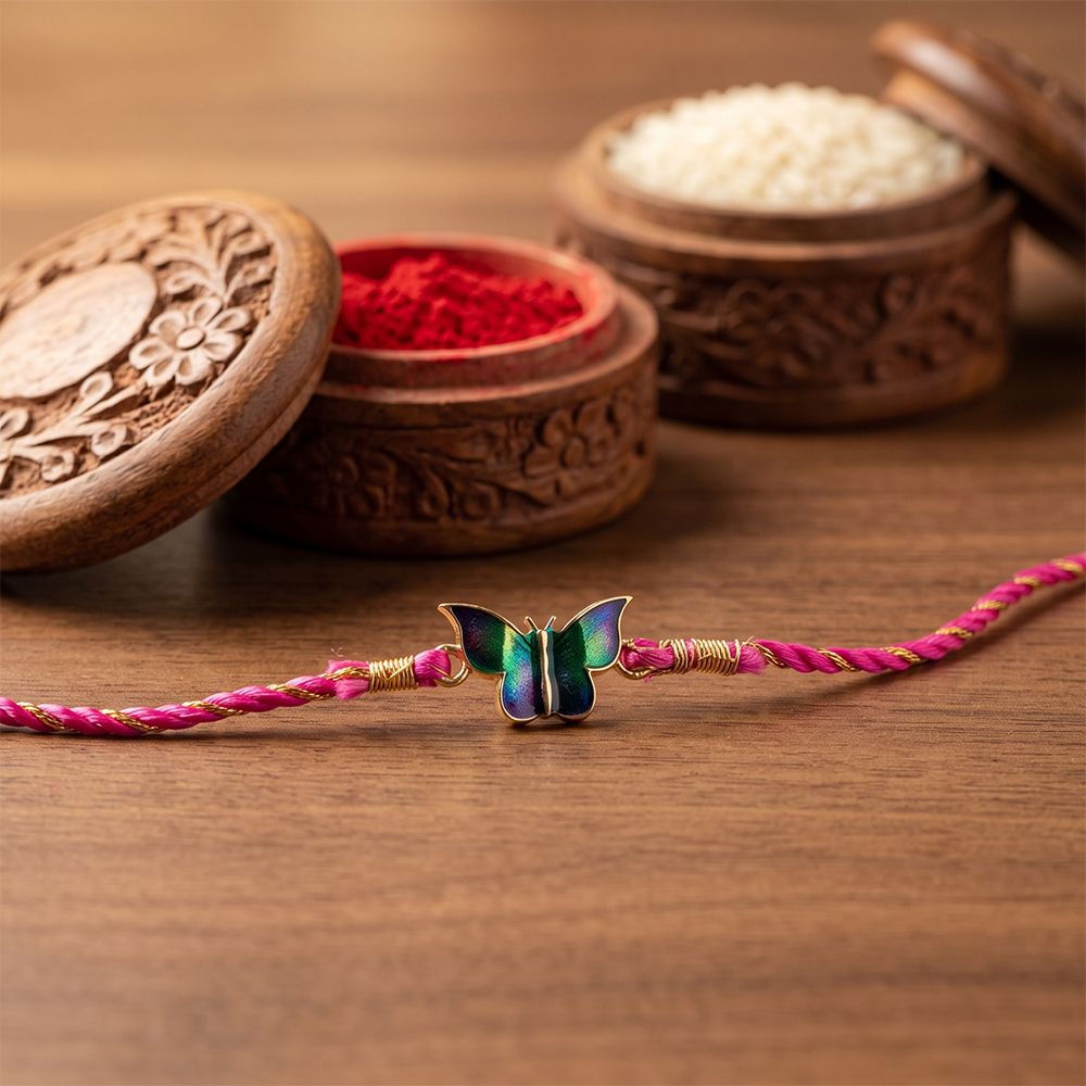 Silver Butterfly Stylish Rakhi For Kids
