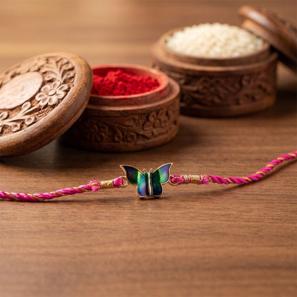 Silver Butterfly Stylish Rakhi For Kids