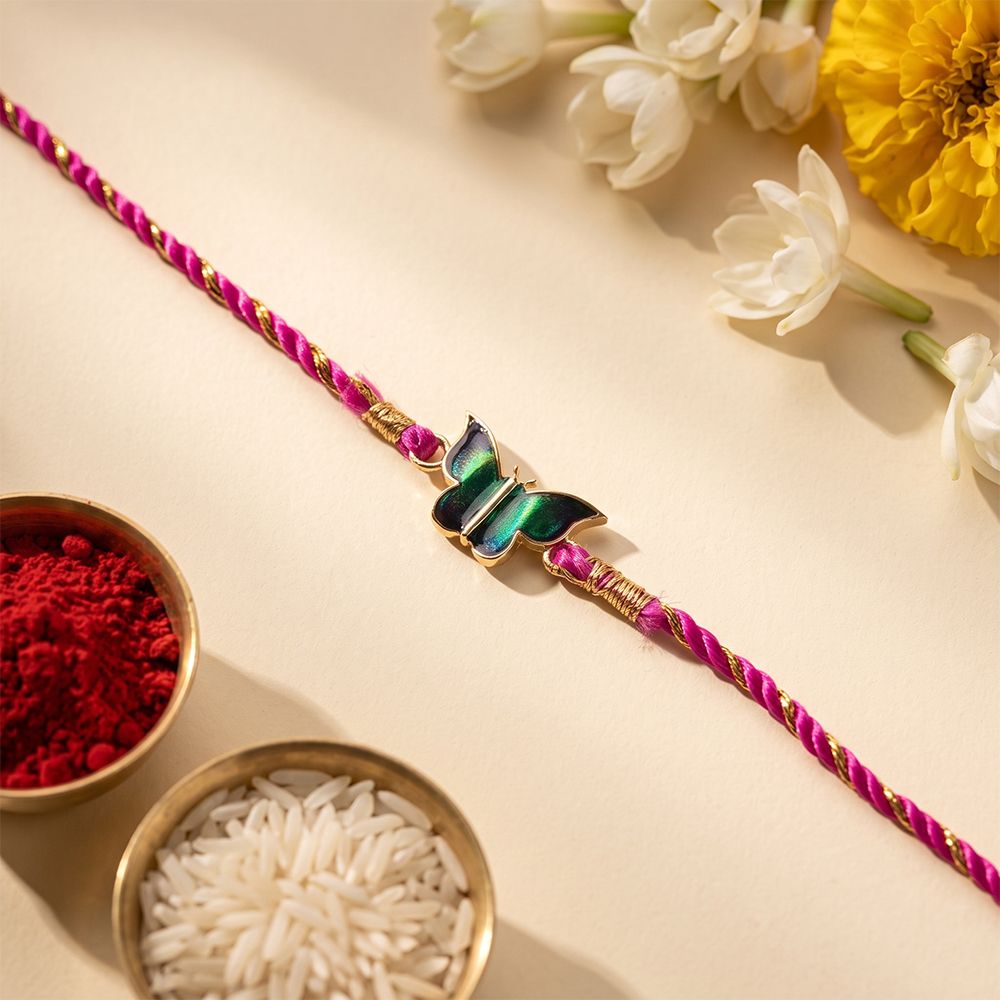 Silver Butterfly Stylish Rakhi For Kids