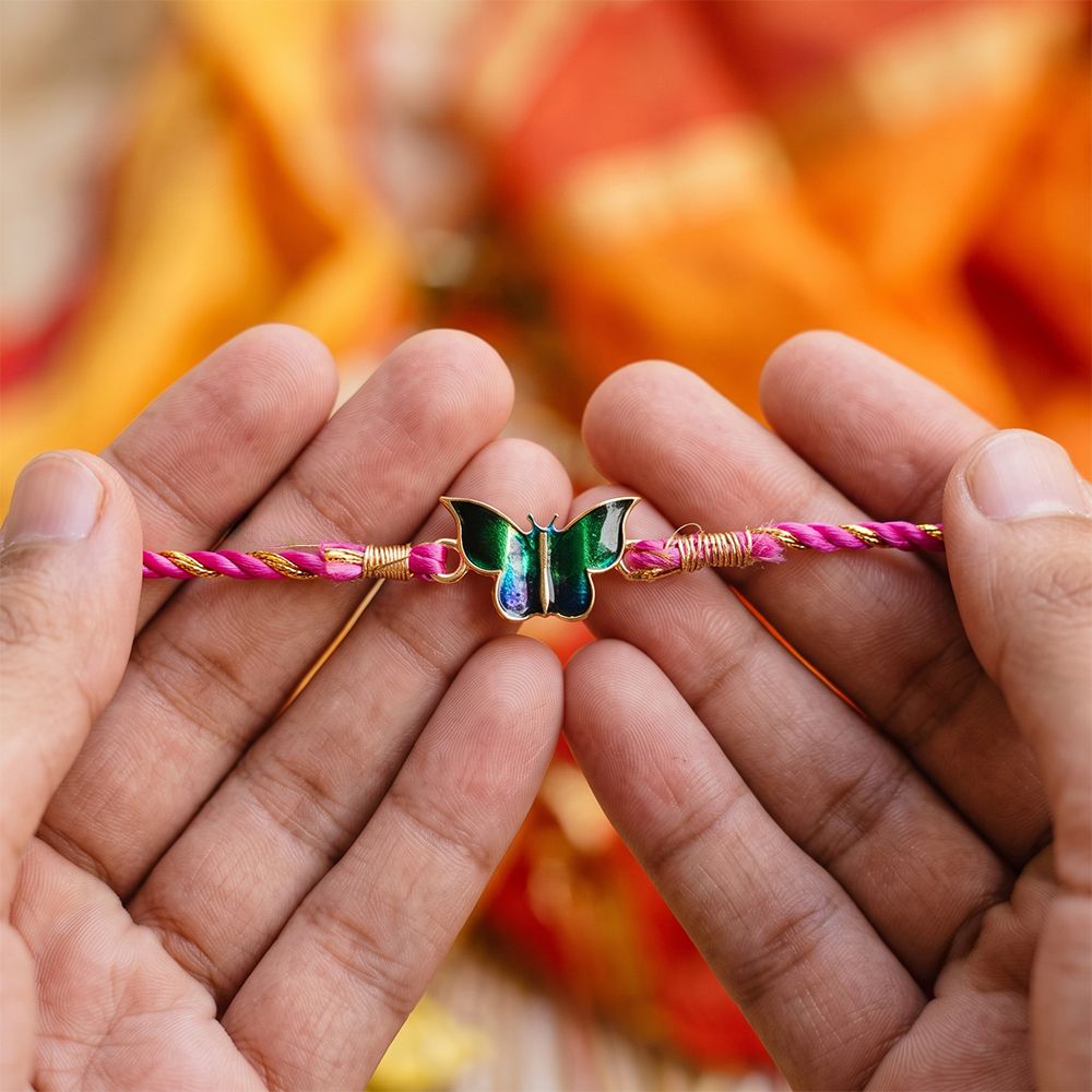 Silver Butterfly Stylish Rakhi For Kids