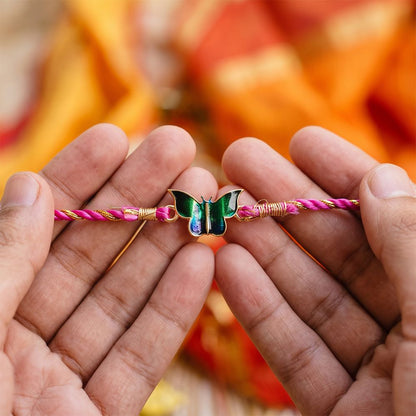 Silver Butterfly Stylish Rakhi For Kids