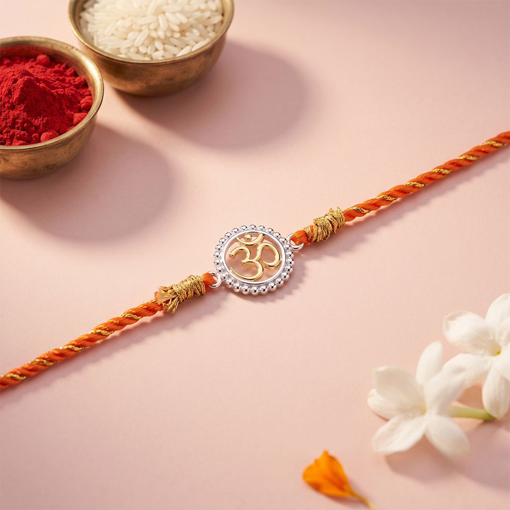 Silver OM Stylish Rakhi For Kids