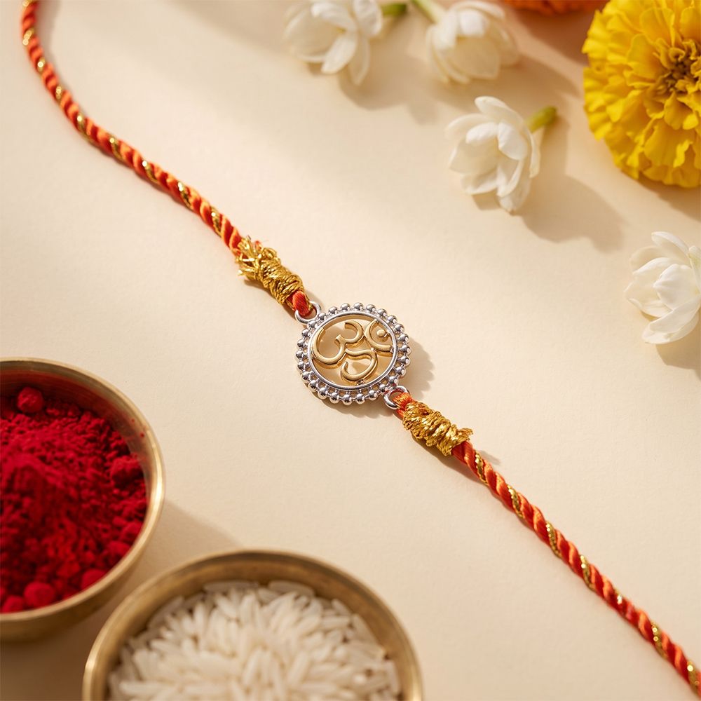 Silver OM Stylish Rakhi For Kids