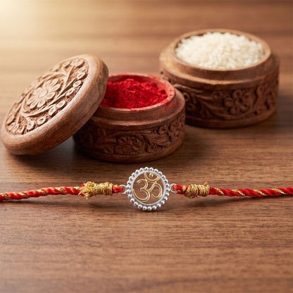 Silver OM Stylish Rakhi For Kids
