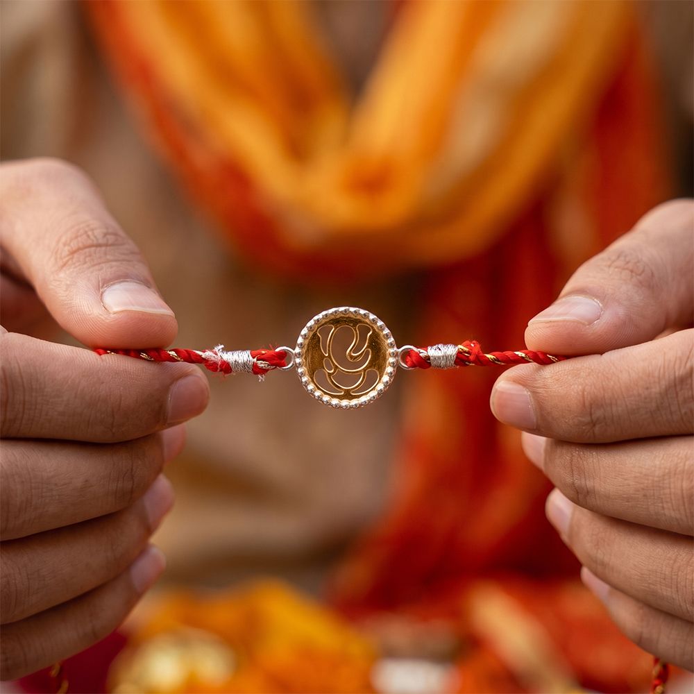 Dual Tone Divine Ganesh Rakhi
