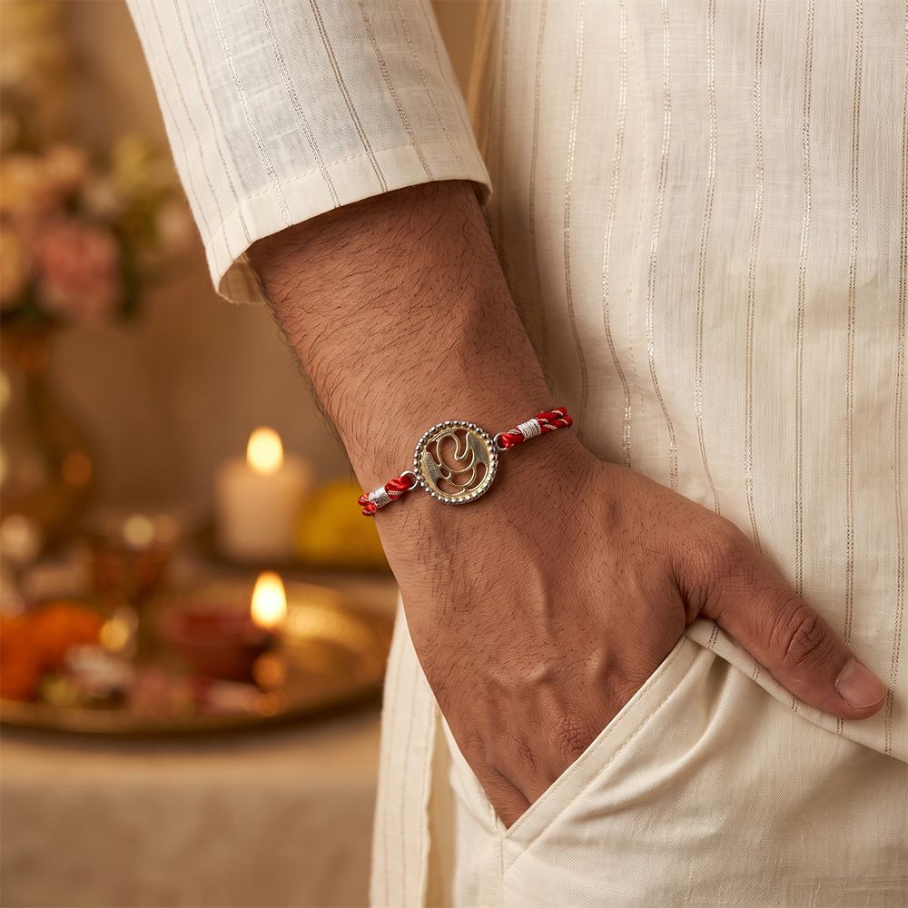 Dual Tone Divine Ganesh Rakhi
