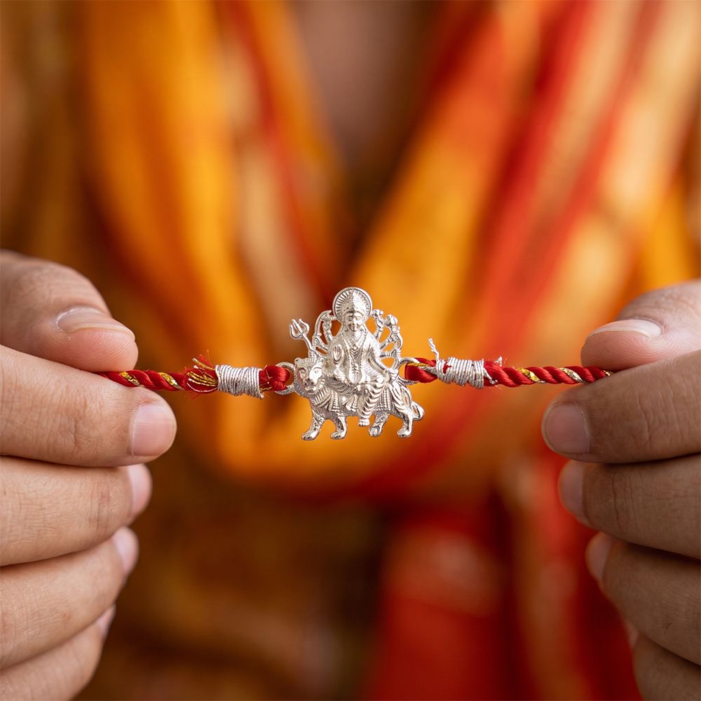 Silver Durga Mata Rakhi