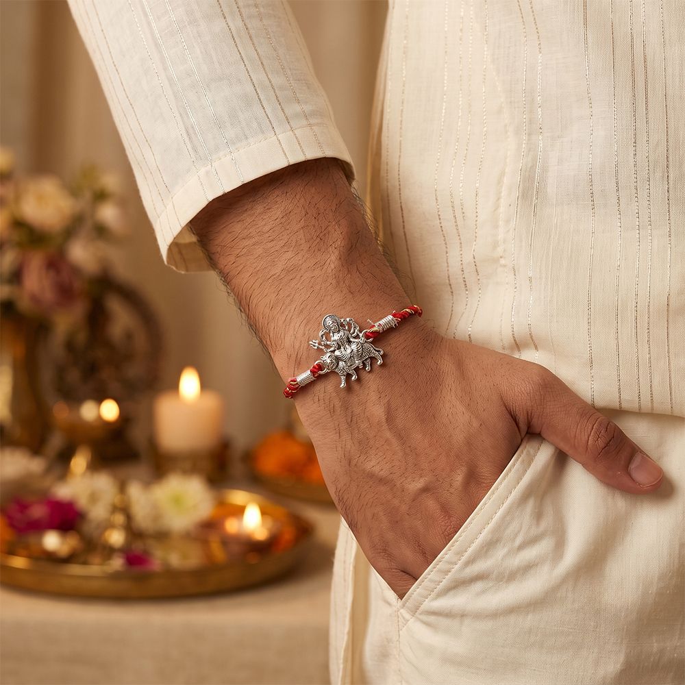Silver Durga Mata Rakhi