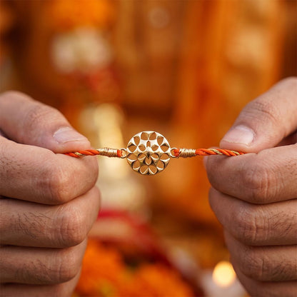 Golden Sayukta Mesh Rakhi