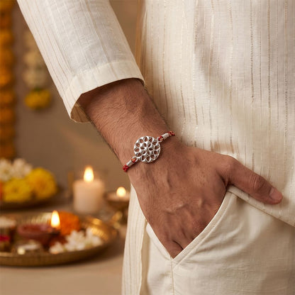 Silver Sayukta Mesh Rakhi