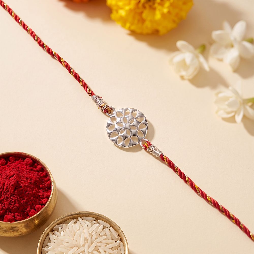 Silver Sayukta Mesh Rakhi