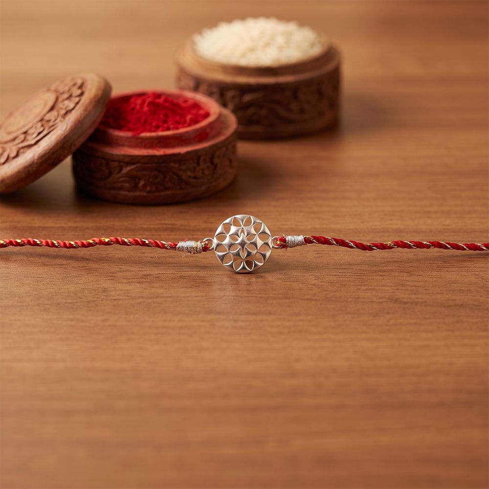 Silver Sayukta Mesh Rakhi