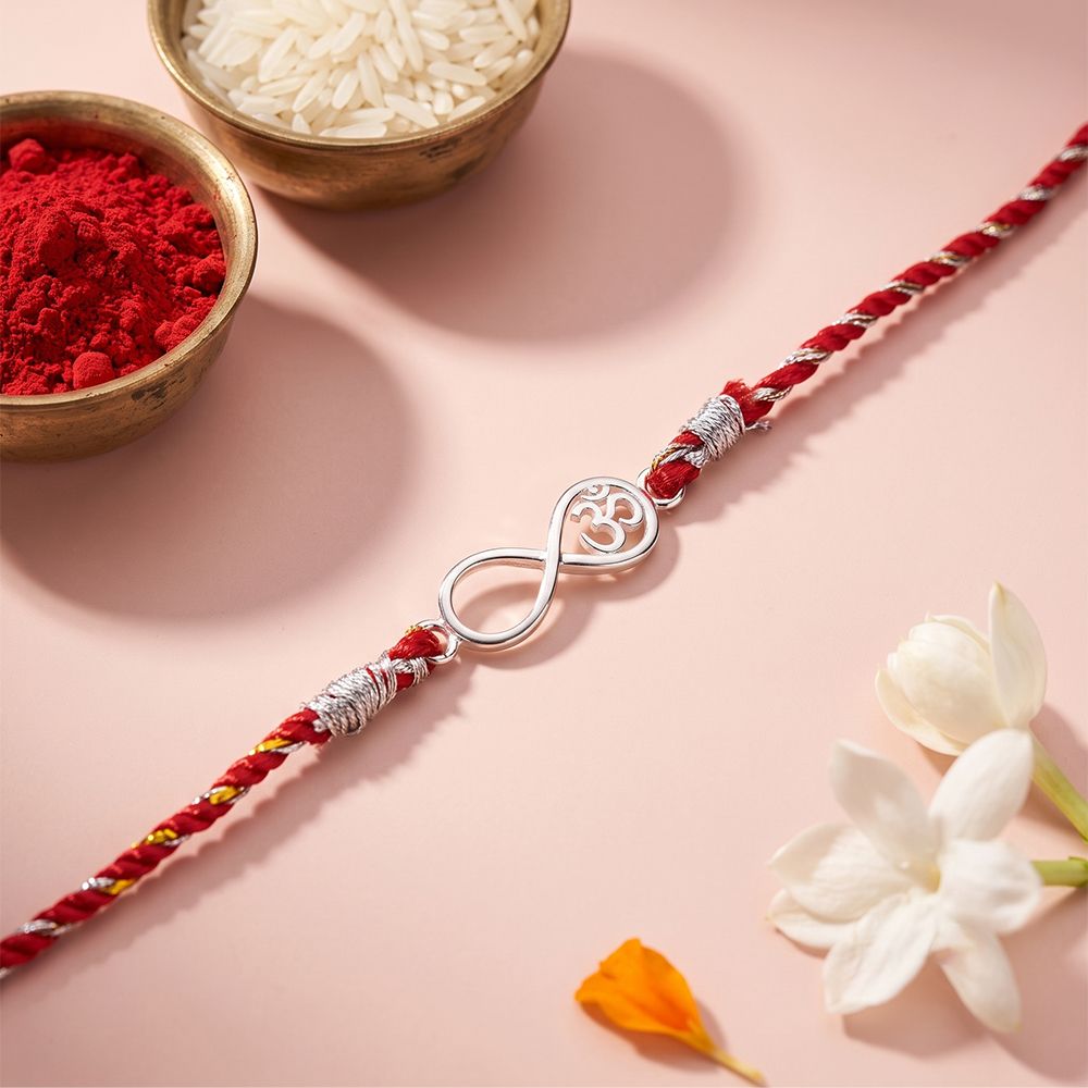 Silver Infinity OM Rakhi