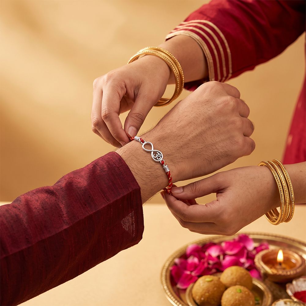 Silver Infinity OM Rakhi