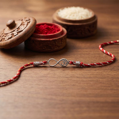 Silver Infinity OM Rakhi