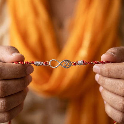 Silver Infinity OM Rakhi