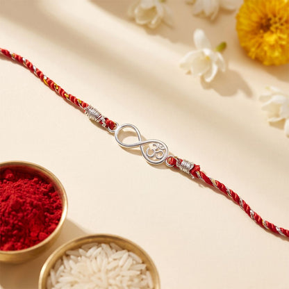 Silver Infinity OM Rakhi