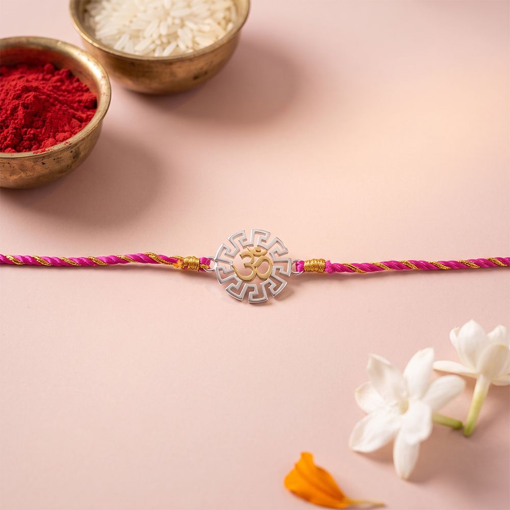 Golden Geometric OM Rakhi