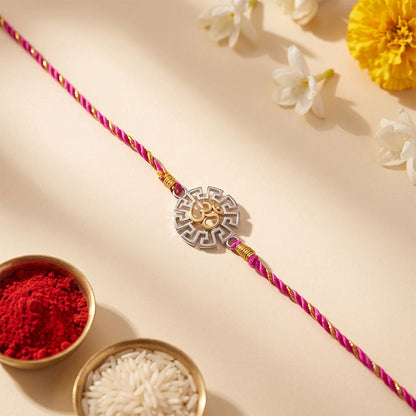 Golden Geometric OM Rakhi