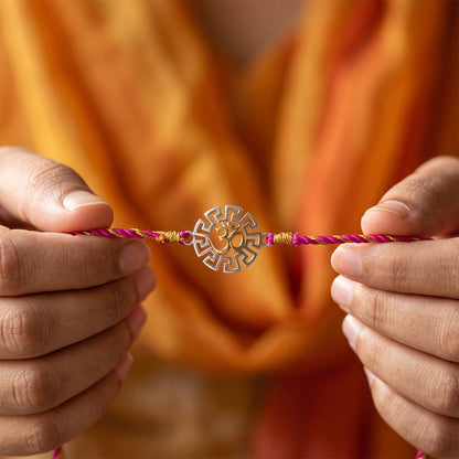 Golden Geometric OM Rakhi
