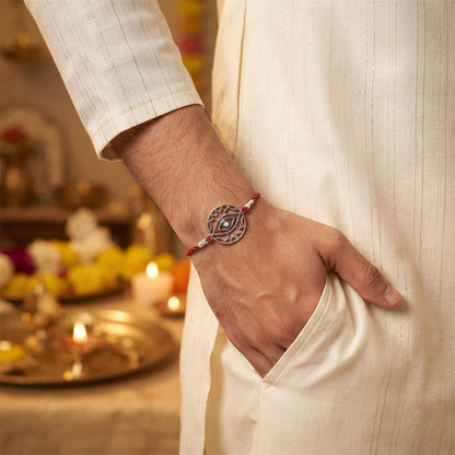 Silver Evil Eye Protect Rakhi
