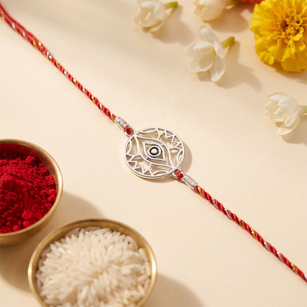 Silver Evil Eye Protect Rakhi