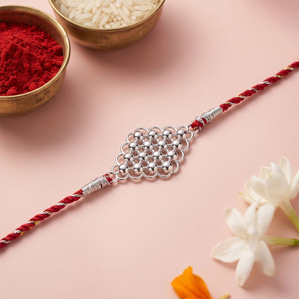Silver Daisy Classic Rakhi