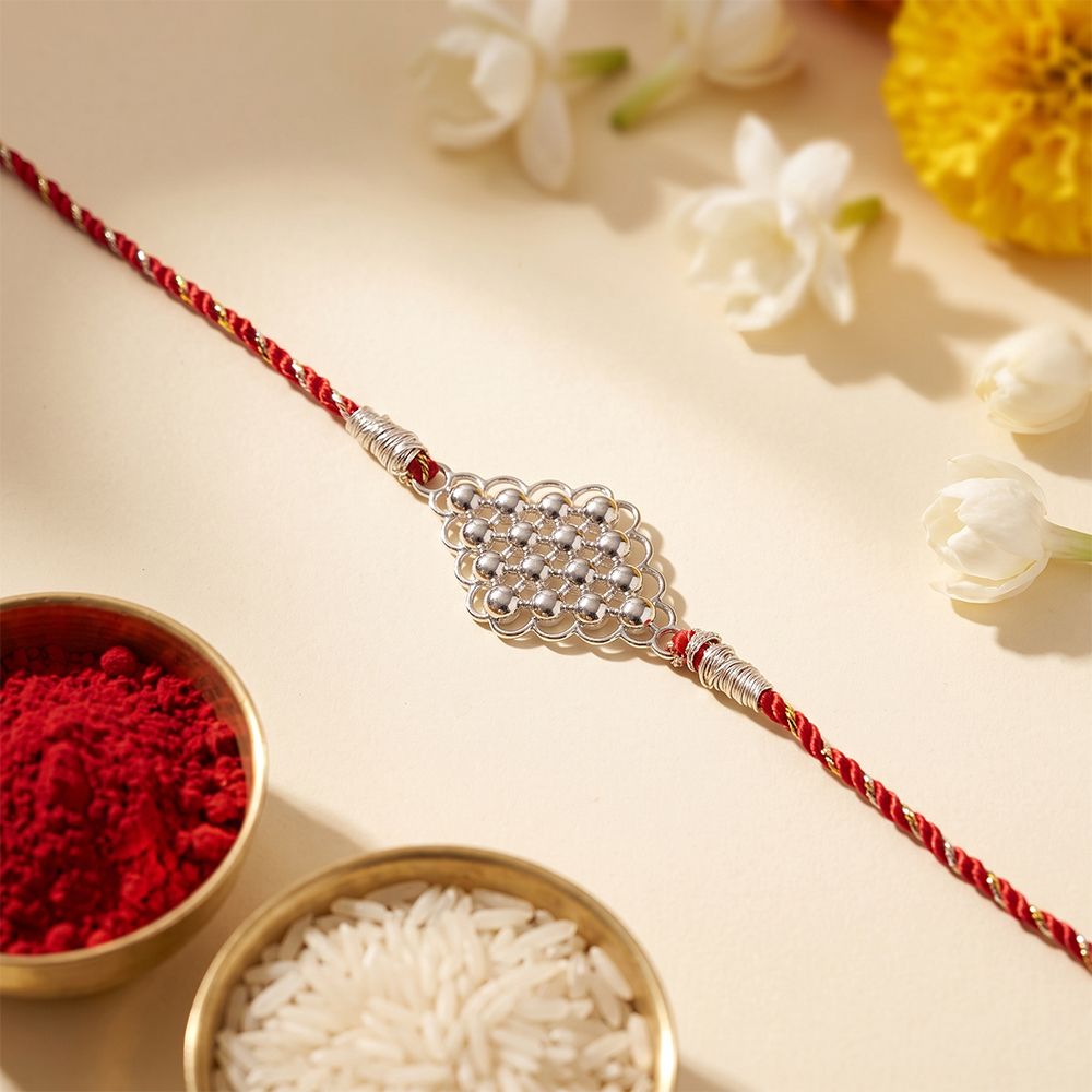 Silver Daisy Classic Rakhi