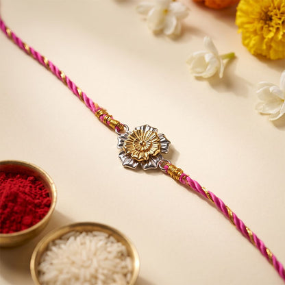 Golden Floral Rakhi For Brother